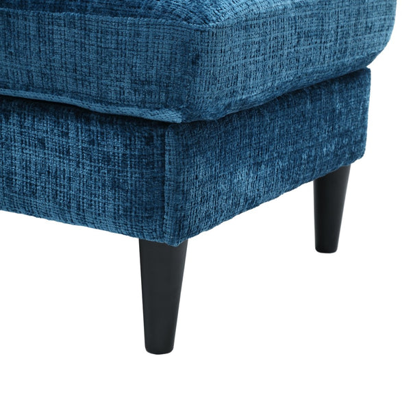 English Elm United We Win Chenille Sectional Sofa with Storage Ottoman and Dual Cup Holders Teal W1568142739