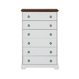 English Elm Modern 6 Drawer Dresser, Dressers For Bedroom, Tall Chest Of Drawers Closet Organizers & Storage Clothes - Easy Pull Handle, Textured Borders Living Room, Hallway,L 29.53''*W15.75''*H48.03''White