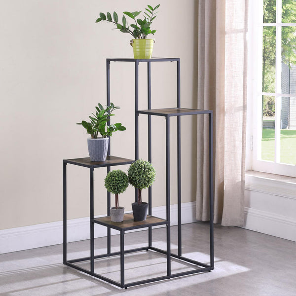 English Elm Rustic Spiral 8-Shelf Staircase Bookcase with Heavy-Gauge Steel Frame and Scratch-Resistant Veneer Black B062P153776