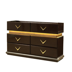 English Elm Modern Dunhill 4-Piece Queen Bedroom Set With Led Lighting, Ample Storage & Contemporary Design B009S01310