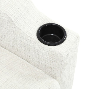 English Elm United We Win Chenille Three Seat Sectional Sofa with Storage Ottoman and Cup Holders Beige W1568142735