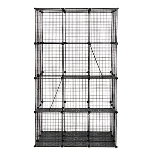 English Elm 3-tier Iron Mesh Cat Enclosure Large Indoor Outdoor Kennel with Ramps and Lockable Doors W2181P155328