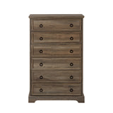 English Elm Modern 6 Drawer Dresser, Dressers For Bedroom, Tall Chest Of Drawers Closet Organizers & Storage Clothes - Easy Pull Handle, Textured Borders Living Room, Hallway,L 29.53''*W15.75''*H48.03''