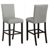 English Elm Grey and Antique Noir Solid Back Bar Stool (Set Of 2)