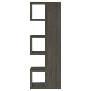 English Elm Weathered Weathered Grey 5-Tier Playful Bookcase with Ample Shelves, Contemporary Rustic Display Piece B062P153764
