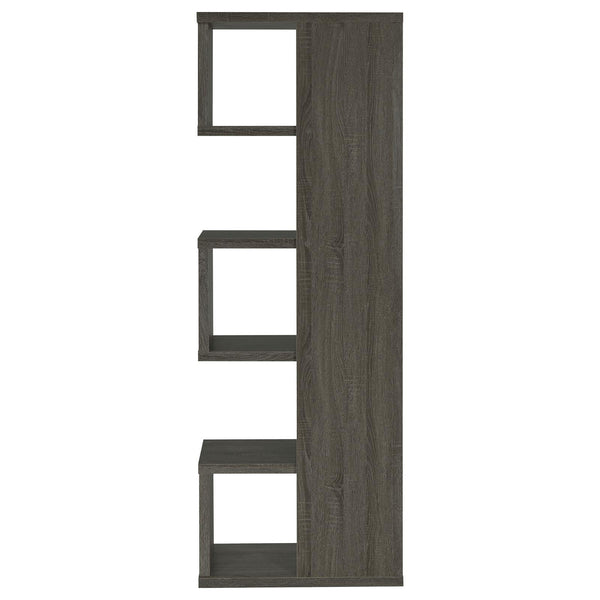English Elm Weathered Weathered Grey 5-Tier Playful Bookcase with Ample Shelves, Contemporary Rustic Display Piece B062P153764