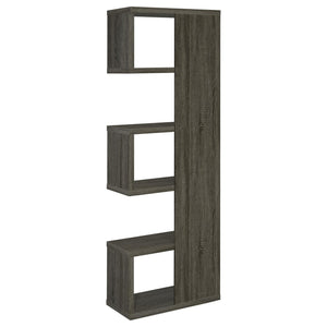 English Elm Weathered Weathered Grey 5-Tier Playful Bookcase with Ample Shelves, Contemporary Rustic Display Piece B062P153764
