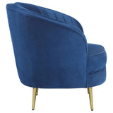 English Elm Blue Channel Tufted Chair