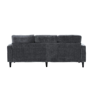 English Elm United We Win Chenille Three Seat Sectional Sofa with Storage Ottoman and Cup Holders Grey W1568142738