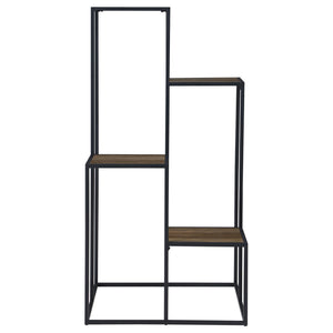 English Elm Rustic Spiral 8-Shelf Staircase Bookcase with Heavy-Gauge Steel Frame and Scratch-Resistant Veneer Black B062P153776