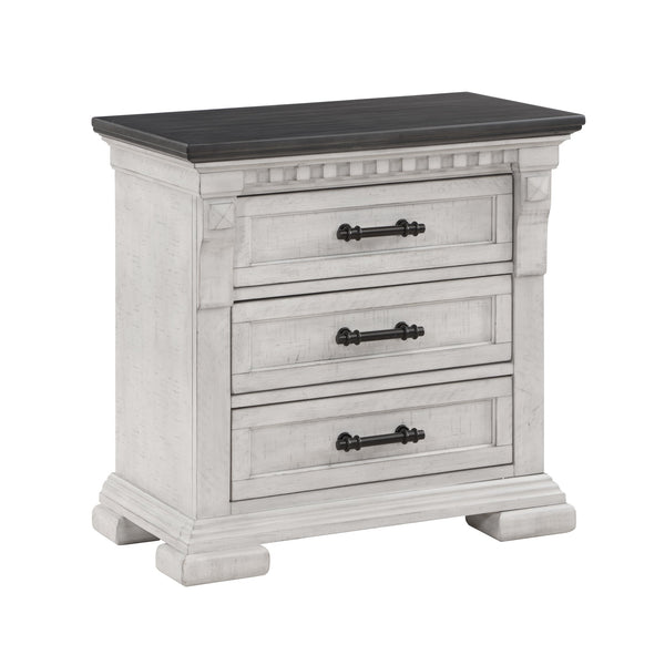 English Elm Transitional Faith 3-Drawer Nightstand in Antique White — Solid Wood, Compact Traditional Design, Smart Storage B009P155296