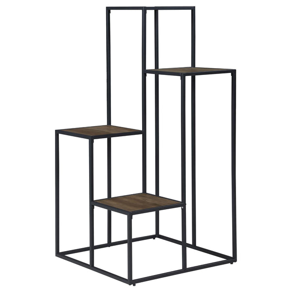 English Elm Rustic Spiral 8-Shelf Staircase Bookcase with Heavy-Gauge Steel Frame and Scratch-Resistant Veneer Black B062P153776