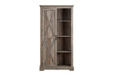 Hearth and Haven Tall Storage Cabinet Barn Door Storage Country Wood Rustic Farmhouse Pantry Cupboard Sliding Door Kitchen Organizer Furniture Home Drawer Shelves 39.37x15.75x74.4 Gray Wash W2275P149117