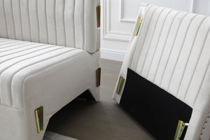 English Elm Contemporary Sectional Sofa With Ottoman - Modern Velvet Corner Couch For Stylish Living Rooms & Comfort W1117S00063