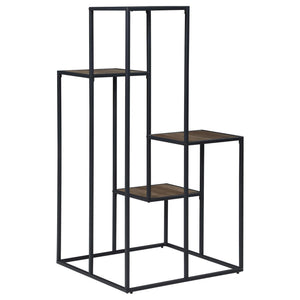 English Elm Rustic Spiral 8-Shelf Staircase Bookcase with Heavy-Gauge Steel Frame and Scratch-Resistant Veneer Black B062P153776