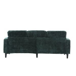 English Elm United We Win Chenille Sectional Sofa with Storage Ottoman and Dual Cup Holders Emerald W1568142741