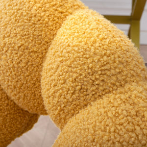 English Elm 360°swivel Teddy Fabric Home Office Chair with Ergonomic Arc Back and Adjustable Seat Yellow W680P143491