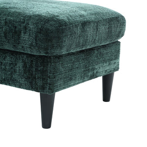 English Elm United We Win Chenille Sectional Sofa with Storage Ottoman and Dual Cup Holders Emerald W1568142741