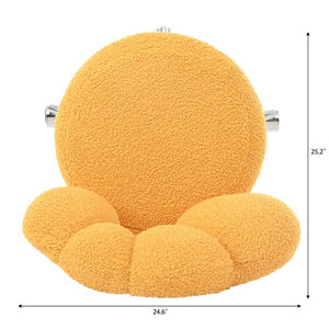 English Elm 360°swivel Teddy Fabric Home Office Chair with Ergonomic Arc Back and Adjustable Seat Yellow W680P143491