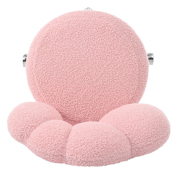 English Elm 360°swivel Teddy Fabric Home Office Chair with Ergonomic Arc Back and Adjustable Seat Pink W680P143449
