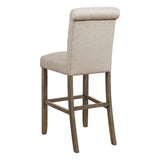 English Elm Beige and Rustic Brown Tufted Back Bar Stool (Set Of 2)