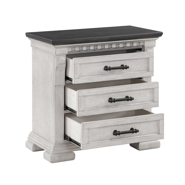 English Elm Transitional Faith 3-Drawer Nightstand in Antique White — Solid Wood, Compact Traditional Design, Smart Storage B009P155296