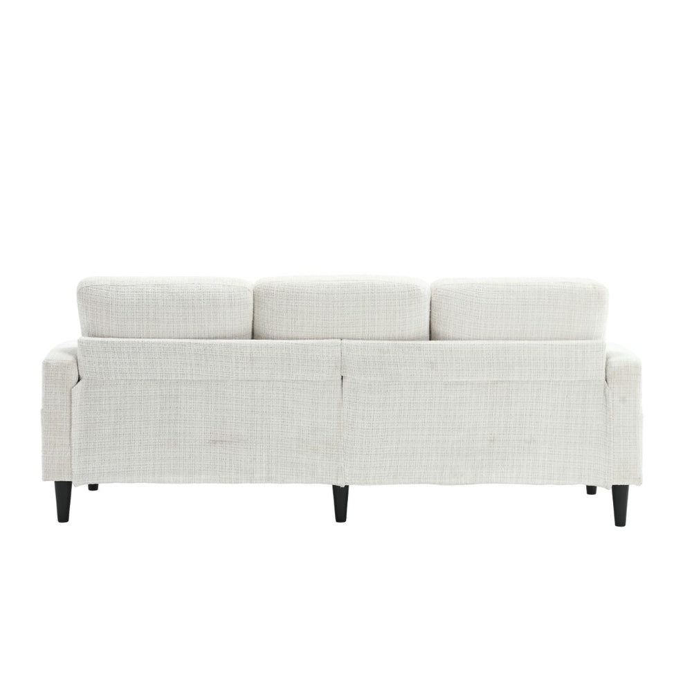 English Elm United We Win Chenille Three Seat Sectional Sofa with Storage Ottoman and Cup Holders Beige W1568142735
