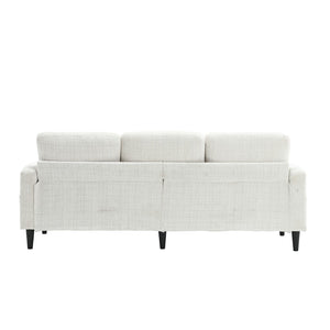 English Elm United We Win Chenille Three Seat Sectional Sofa with Storage Ottoman and Cup Holders Beige W1568142735