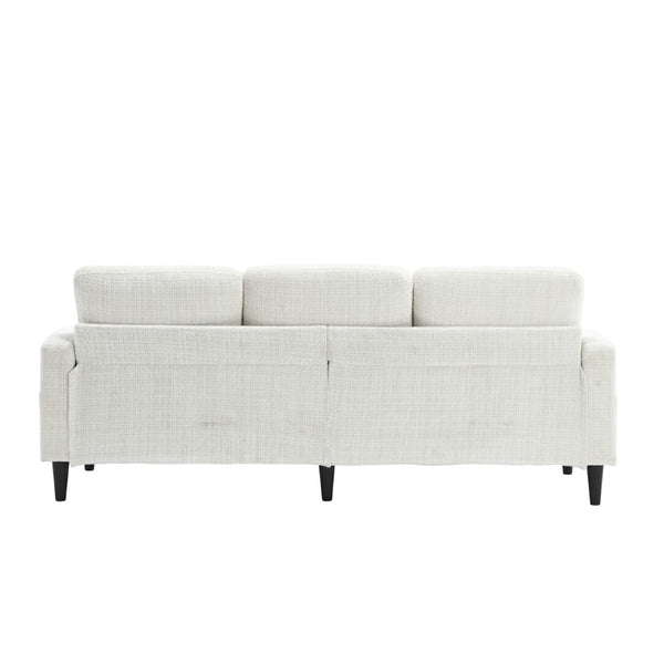 English Elm United We Win Chenille Three Seat Sectional Sofa with Storage Ottoman and Cup Holders Beige W1568142735