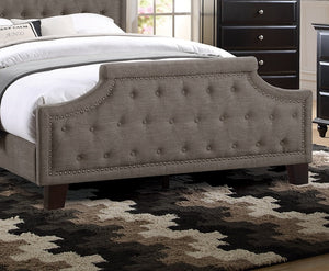 English Elm Modern Tufted Polyfiber Queen Bed Frame with Button Headboard and Footboard, Elegant American Traditional Design Brown 48 L x 5 W x 68 H B011S00691