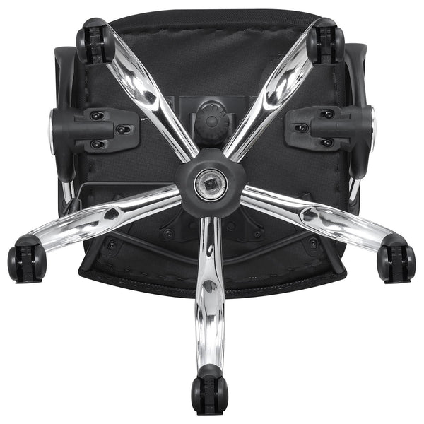 English Elm Black Mesh Swivel Office Chair with Chrome Arms and Casters — Ergonomic Height, Tilt Lock, Sleek Support B062P153790