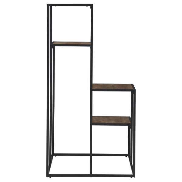 English Elm Rustic Spiral 8-Shelf Staircase Bookcase with Heavy-Gauge Steel Frame and Scratch-Resistant Veneer Black B062P153776