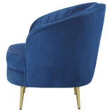 English Elm Blue Channel Tufted Chair