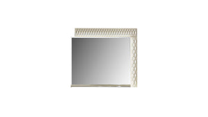 English Elm Delfano Modern Rectangular Mirror with Gold-Cream Wood Frame, LED Lighting, Durable Solid & Engineered Wood Finish B009P155273
