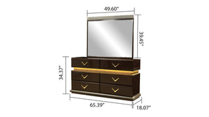 English Elm Modern Dunhill 4-Piece Queen Bedroom Set With Led Lighting, Ample Storage & Contemporary Design B009S01310