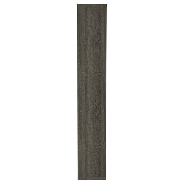 English Elm Weathered Weathered Grey 5-Tier Playful Bookcase with Ample Shelves, Contemporary Rustic Display Piece B062P153764