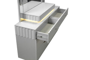 English Elm Modern Da Vinci 6-Drawer Dresser with Jewelry Top, LED Lighting, Solid Wood, Sleek Contemporary Design B009P155260