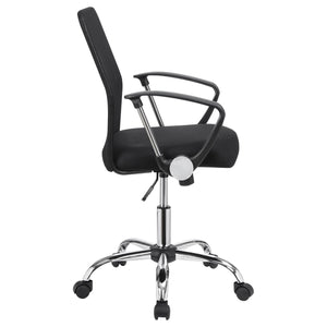 English Elm Black Mesh Swivel Office Chair with Chrome Arms and Casters — Ergonomic Height, Tilt Lock, Sleek Support B062P153790