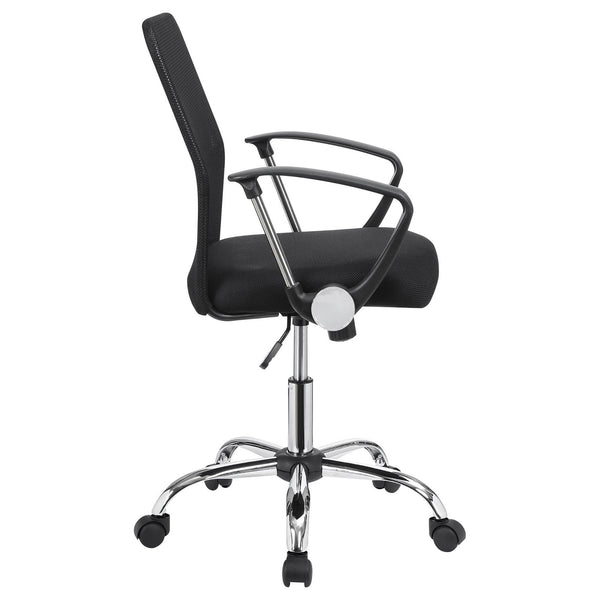 English Elm Black Mesh Swivel Office Chair with Chrome Arms and Casters — Ergonomic Height, Tilt Lock, Sleek Support B062P153790