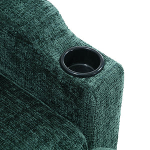 English Elm United We Win Chenille Sectional Sofa with Storage Ottoman and Dual Cup Holders Emerald W1568142741