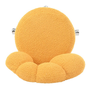 English Elm 360°swivel Teddy Fabric Home Office Chair with Ergonomic Arc Back and Adjustable Seat Yellow W680P143491