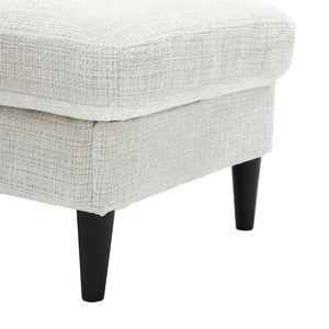 English Elm United We Win Chenille Three Seat Sectional Sofa with Storage Ottoman and Cup Holders Beige W1568142735