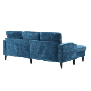 English Elm United We Win Chenille Sectional Sofa with Storage Ottoman and Dual Cup Holders Teal W1568142739