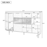 English Elm Rotating Storage Cabinet With 2 Doors and 2 Drawers, Suitable For Living Room, Study, and Balcony