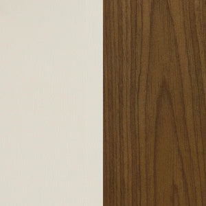 English Elm Ecru Modern Swivel Office Chair with Walnut & Chrome Finish, Leatherette Seat, Adjustable Height and Foam Comfort B062P153784