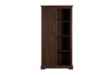 Hearth and Haven Tall Storage Cabinet Barn Door Storage Country Wood Rustic Farmhouse Pantry Cupboard Sliding Door Kitchen Organizer Furniture Home Drawer Shelves L39.37''xW15.75''xH74.4'' Espresso W2275P149118