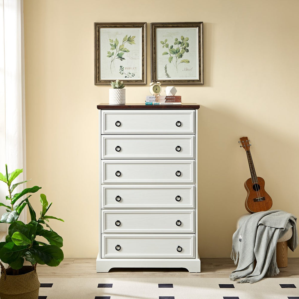 English Elm Modern 6 Drawer Dresser - Stylish Storage Solution For Bedroom, Hallway, Or Living Room Organization W2275P149119