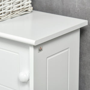 English Elm Over Over the Toilet Bathroom Cabinet with Adjustable Shelves, Sliding Doors, Anti-Tip Design, White W2225P155576