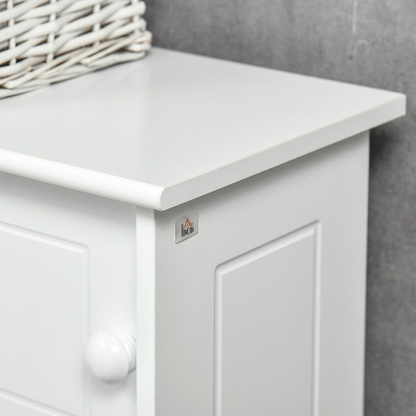 English Elm Over Over the Toilet Bathroom Cabinet with Adjustable Shelves, Sliding Doors, Anti-Tip Design, White W2225P155576