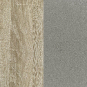 English Elm Taupe Transitional 5-Piece Rectangle Dining Set in Brushed Silver & Dark Bronze — Chic, Compact Elegance for Breakfast Nooks and Small Dining Rooms B062P153849